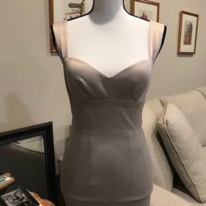 Single Light Beige Satin Bustier Dress